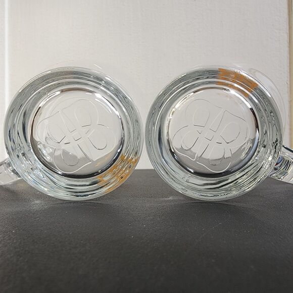 Set of 2 Bailey's Irish Cream Glass Mugs - Gold Logo & Fill Line - Picture 5 of 9